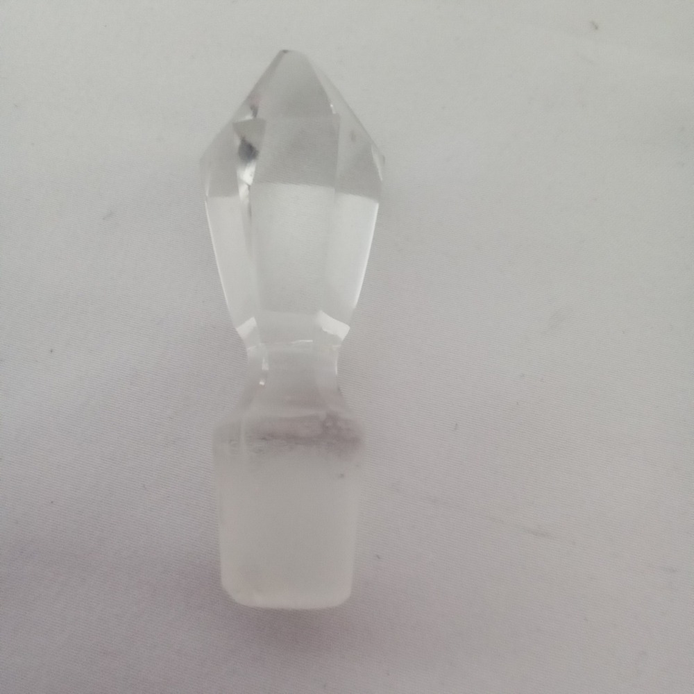 Vintage Clear Faceted Glass Crystal Decanter Stopper Pointed Diamond Top‎ 3 Inch